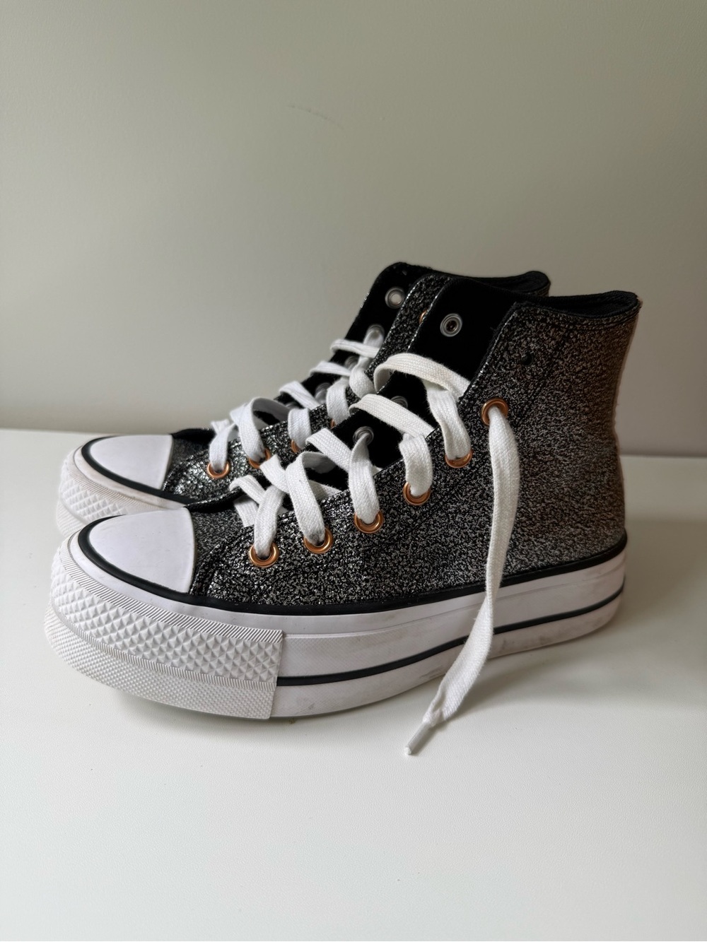 Converse High Top Ankle Boots in Gray with Brown Accent